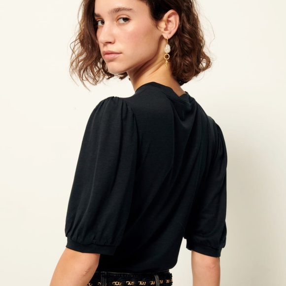 Sessun Black Puff Sleeve Top - Picture 5 of 7